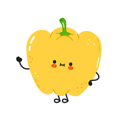 Cute funny pepper character. Vector hand drawn cartoon kawaii character illustration icon. Isolated on white background. Pepper character concept