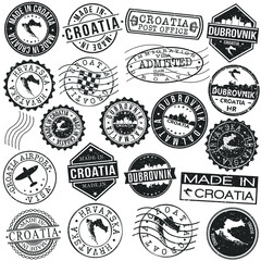 Dubrovnik Croatia Stamp. Vector Art Postal. Passport Travel Design. Travel and Business Set.