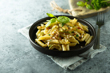 Pasta with zucchini and herbs
