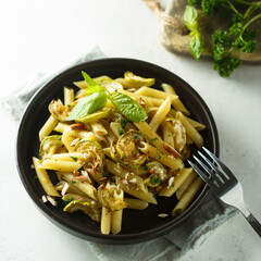 Pasta with zucchini and herbs
