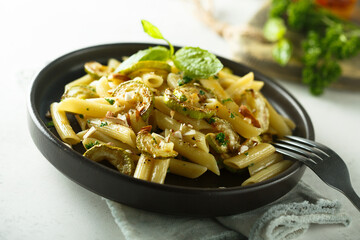 Pasta with zucchini and herbs