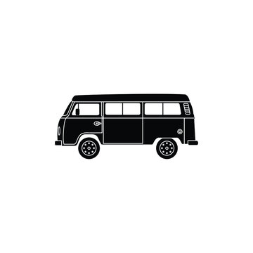 recommend clip art: vintage camper car silhouette logo design vector illustration