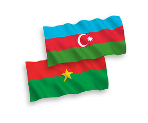 Flags of Burkina Faso and Azerbaijan on a white background