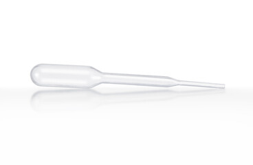 Plastic laboratory pipette isolated with clipping path on white background