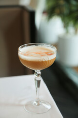Delicious cocktail with egg white