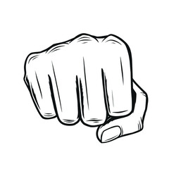 punch hand illustration.