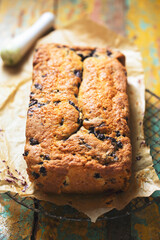Blueberry, lemon and mint drizzle cake 