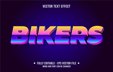 Editable vector text effect style gradient color