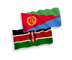 Flags of Eritrea and Kenya on a white background