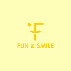initial letter f for fun human face smiling logo design vector illustration