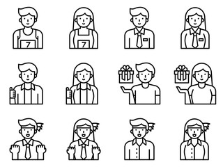 Positive Thinking And Motivation Avatar set 2, vector illustration