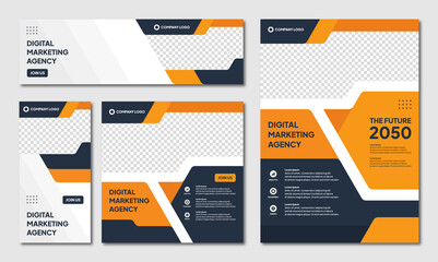 Editable Instagram post template modern background. Promotional web banner for company business. professional business instagram stories. webinar banner sale ads and discount promo