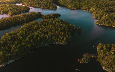 Summer sunset by the lake side