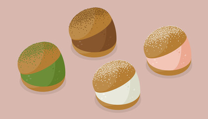 シンプルなマリトッツォのベクターイラスト素材