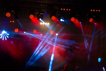 Projectors light up a music concert.