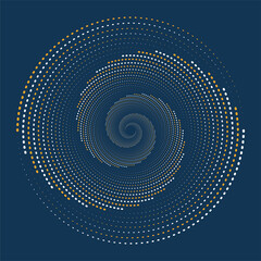 Glowing Halftone Dots Circle, Auxiliary Graphic Elements for Designs, Abstract Vector Background