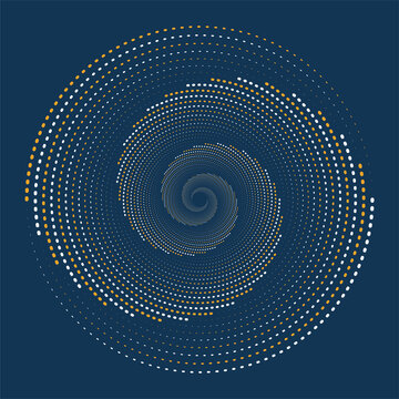 Glowing Halftone Dots Circle, Auxiliary Graphic Elements for Designs, Abstract Vector Background