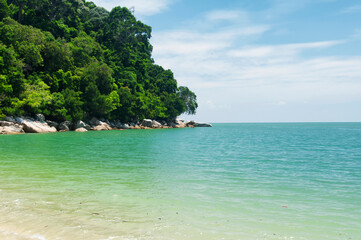 Fototapeta na wymiar penang national park rocky coast landscape Malaysia