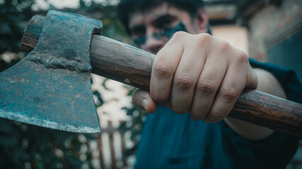 axe in the hand