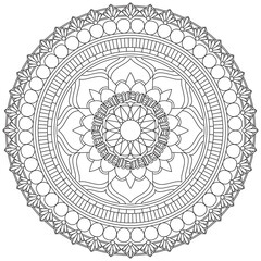 Leaf Flower Petal Coloring Mandala Art Simple Graphic Shape Vector Floral Oriental Outline Vintage Decorative Elements Pattern Illustration Islam Arabic Indian Turkish Mystic Religion Morals Lotus