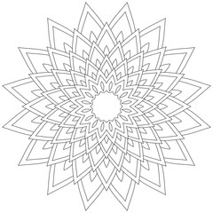 Leaf Flower Petal Coloring Mandala Art Simple Graphic Shape Vector Floral Oriental Outline Vintage Decorative Elements Pattern Illustration Islam Arabic Indian Turkish Mystic Religion Morals Lotus