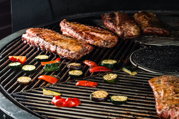 vegetables on the grill over low heat for preparing