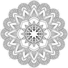 Leaf Flower Petal Coloring Mandala Art Simple Graphic Shape Vector Floral Oriental Outline Vintage Decorative Elements Pattern Illustration Islam Arabic Indian Turkish Mystic Religion Morals Lotus