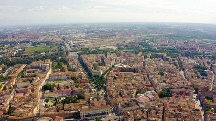 Verona, Italy. The central part of the city. Aerial view. Summer