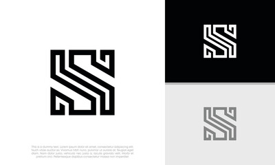 Abstract Initial logo vector. Initials S logo design. Innovative high tech logo template