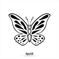 Butterfly icon. Vector illustration. Eps10