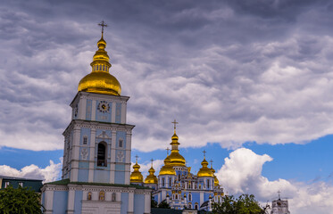 Fototapeta na wymiar St. Michael's Monastery in downtown Kyiv, Ukraine