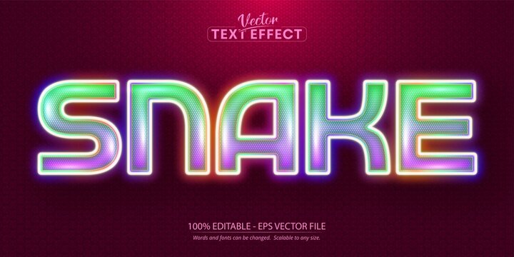 Snake Text, Neon Style Editable Text Effect