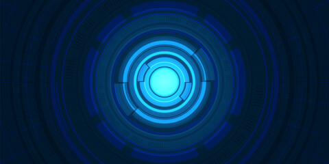 Abstract overlap circle digital background, smart lens technology with light effect