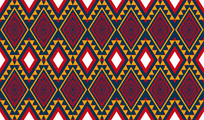 Ethnic abstract triangle pattern art. Seamless pattern in tribal, folk embroidery, and Mexican style. Aztec geometric art ornament print.Design for carpet, clothing, wrapping, fabric, cover, textile