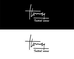 Thomas's handwriting. signature logo for identity hand drawn style
