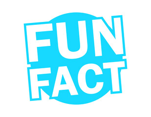 Fun Fact vector template post with idea in blue color for web page with interest and funny fact. Big text Fun Fact sticker.