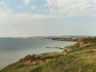 Shore of the Sea of Azov in the village of Taman, Krasnodar Region, Russia