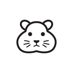 Hamster web icon. Vector isolated cute rodent head pictogram on white background