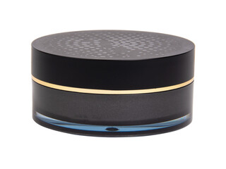 Black cream cosmetic can isolated on the white background