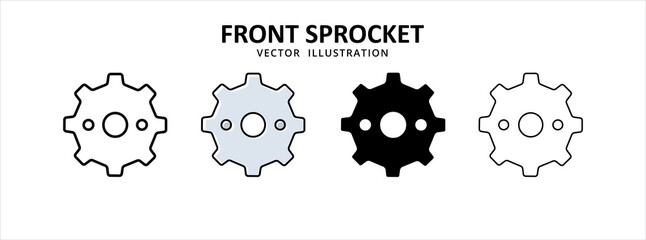front gear sprocket vector icon design. car motorcycle spare part replacement service.