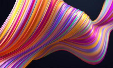 Abstract Background With Striped Multicolored Shape