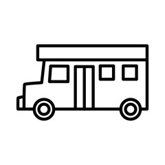 school bus simple icon design, vehicle outline icon