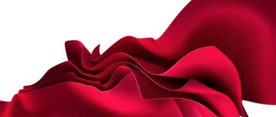 Abstract Background With Red Streaming Fabric Sheets