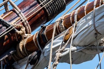 Details of an old sailing ship