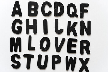 row of letters with the word lover