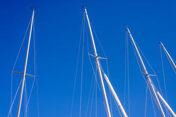 Yacht masts without sails.