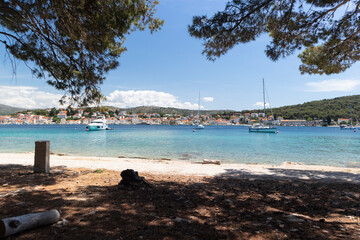 Wonderful old fishing town of Rogoznica, popular tourist and nautical destination in central Dalmatian region of Croatia