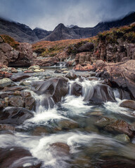 waterfall in the mountains