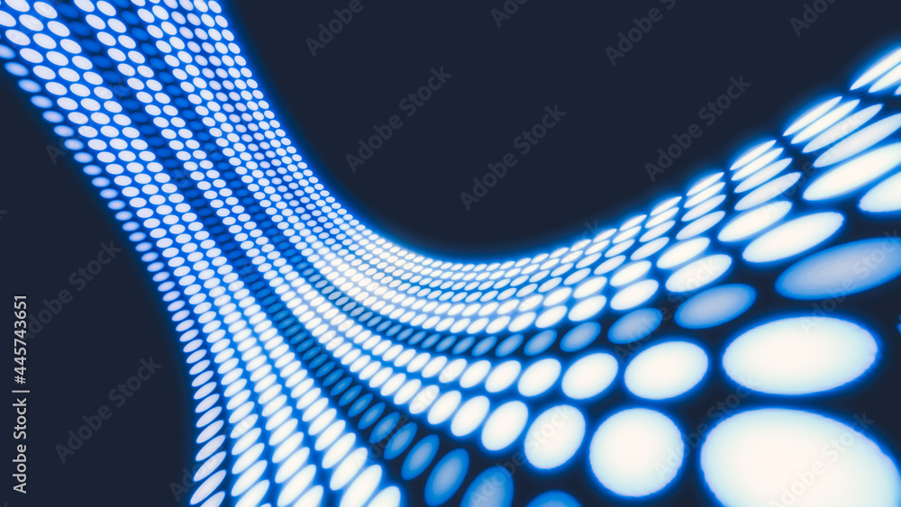 Poster visionary data flow and transfer on cyber space . 3d rendering computer graphic .