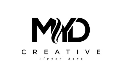 Letter MYD creative logo design vector - obrazy, fototapety, plakaty